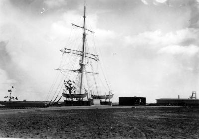 The Wanderer
A treasure trove of photos depicting the Wanderer, the final ship to be built in Mattapoisetts Shipyard Park, was purchased by Brad and Priscilla Hathaway, who donated the photos to the Mattapoisett Historical Society in September, 2009. 
