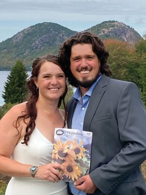 Ross James Gracia and Ashley Dias
Ross James Gracia and Ashley Dias, pictured at Jordan Pond, Acadia National Park, Maine, were married on a gorgeous fall day, September 24, at Otter's Cliff in Acadia National Park. Officiant Marcia L. Gracia performed the ceremony. The bride is the daughter of Barbara and Stephen Becker of Exton, Pennsylvania. She is a dog groomer and a barrel racer. The groom is the son of Marcia and James Gracia of Mattapoisett. He is a union electrician. Ross and Ashley Gracia reside on their farm in Maine. Photo courte
