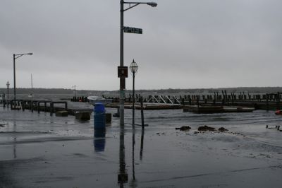 Winter Storm
Strong southeasterly winds combined with heavy rain and an usually high tide to create flooding conditions along Tri-Town coasts and marshes on the morning of December 3. Photo by Anne O'Brien-Kakley
