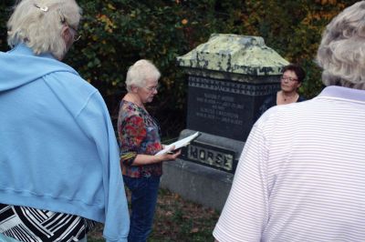 Woodside Cemetery
Barbara Bailey, local historian and member of the Rochester Historical Society, shared family stories and documented information about her ancestor William Gallt who succumbed to diphtheria at the age of 5 in 1878 and is buried in the Woodside Cemetery. Photo by Marilou Newell
