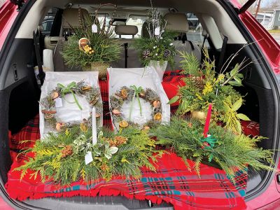 Wreath Sale
The Mattapoisett Woman's Club Holiday Wreath sale held on December 4 was a sold-out success for the group’s annual scholarship fundraiser. Photos courtesy of Cindy Turse
