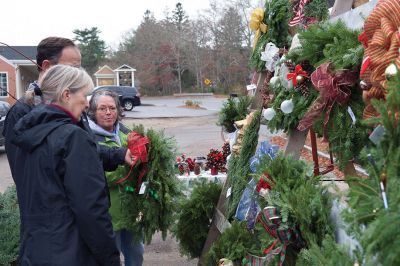Christmas Wreath Sale 
Team “Sole Survivor” held its annual Christmas wreath sale last weekend beginning on Black Friday, and they will continue to sell hand-decorated wreaths and crafts throughout this weekend while supplies last. The group is stationed out front of 428 Wareham Road (Route 6) in Marion. All proceeds benefit the Tri-Town Relay for Life. Photos by Colin Veitch
