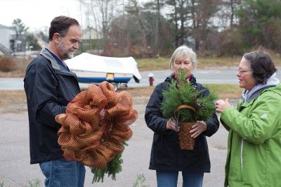 Christmas Wreath Sale 
Team “Sole Survivor” held its annual Christmas wreath sale last weekend beginning on Black Friday, and they will continue to sell hand-decorated wreaths and crafts throughout this weekend while supplies last. The group is stationed out front of 428 Wareham Road (Route 6) in Marion. All proceeds benefit the Tri-Town Relay for Life. Photos by Colin Veitch
