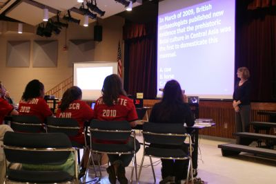 Academic Bowl
The New Bedford/Old Rochester team concentrates as they compete in a match at the Academic Bowl, an academic competition for the deaf and hard of hearing that was held at the Old Rochester Junior and Senior High Schools on March 26 and 27, 2010. In this third match of the competition, the New Bedford/Old Rochester team won against the Lexington School for the Deaf, 47 to 16. Photo by Anne O'Brien-Kakley.
