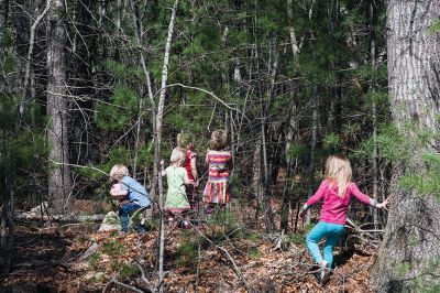 SLT Arbor Day
Children and parents came together Saturday, April 27th to help the Sippican Lands Trust (SLT) and The Trustees of Reservations (TTOR) plant Atlantic White Cedar saplings in an initiative to re-introduce this rare, native species back onto SLT and Town properties.  
