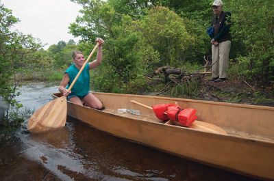 Memorial Day Boat Race
Keeping with an 80 year-old tradition, people with their home made boats raced toward the finish line during the annual Rochester Memorial Day Boat Race. Beginning at Grandma Hartley’s Reservoir on Snipatuit Road, boaters paddled the almost 12-mile race route to Herring Weir at River Road in Mattapoisett. There were 65 teams in all. Photo by Felix Perez.
