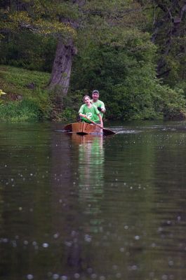 Memorial Day Boat Race
Keeping with an 80 year-old tradition, people with their home made boats raced toward the finish line during the annual Rochester Memorial Day Boat Race. Beginning at Grandma Hartley’s Reservoir on Snipatuit Road, boaters paddled the almost 12-mile race route to Herring Weir at River Road in Mattapoisett. There were 65 teams in all. Photo by Felix Perez.
