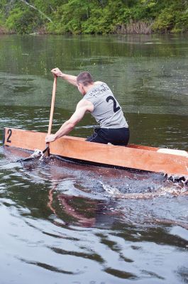 Memorial Day Boat Race
Keeping with an 80 year-old tradition, people with their home made boats raced toward the finish line during the annual Rochester Memorial Day Boat Race. Beginning at Grandma Hartley’s Reservoir on Snipatuit Road, boaters paddled the almost 12-mile race route to Herring Weir at River Road in Mattapoisett. There were 65 teams in all. Photo by Felix Perez.
