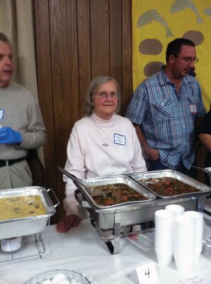 Top Chef
Scores of hungry Tri-Town residents lined up at Marion’s First Congregational Church on Saturday evening for the third annual Soup Cook-Off. The Rev. Sheila Rubdi provided the blessing, while Truman Tirrell provided the tunes. Old Rochester Regional Junior High Schoolers Kyla Horton, Julia Winters, and Michaela Mattson took first place in the Kale Soup division. Photos by Marilou Newell.
