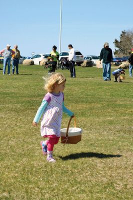 Ned’s Point Easter
The sky was blue above the greening grass on that sunny spring Mattapoisett morning by the sea. On April 12, families gathered at Ned’s Point to celebrate Easter early with a traditional Easter egg hunt, sponsored by the Mattapoisett Lions Club. The Easter Bunny hopped over for a visit, giving children hugs and high-fives as parents scurried to take photos and comfort the smaller ones who were a little reluctant to approach. Photo by Jean Perry

