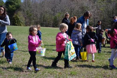 Ned’s Point Easter
The sky was blue above the greening grass on that sunny spring Mattapoisett morning by the sea. On April 12, families gathered at Ned’s Point to celebrate Easter early with a traditional Easter egg hunt, sponsored by the Mattapoisett Lions Club. The Easter Bunny hopped over for a visit, giving children hugs and high-fives as parents scurried to take photos and comfort the smaller ones who were a little reluctant to approach. Photo by Jean Perry
