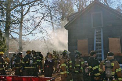 Firefighter Training
The Rochester, Marion and Mattapoisett Fire Departments participated in live burn training exercises this past weekend on Rounseville Road in Rochester. Photos by Nicholas Waleka
