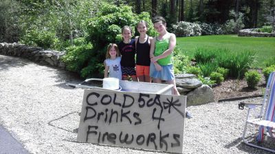 Fireworks Fundraiser
Maggie Fearons, Katie Nilson, Natalie Nilson and Georgia Toland work to raise money for the Marion Fireworks. Fundraising efforts have already yielded over $38,000 towards the effort. The exact figure needed is not known until the bids are opened and the costs of services such as police and fire details are quantified. Those wishing to contribute towards the Fireworks can send donations to Marion Fireworks, 2 Spring Street, Marion, MA 02738. 
