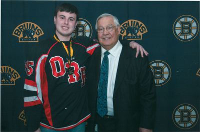 Massachusetts Interscholastic Athletic Association’s Sportsmanship Award
ORR Senior honor student and defenseman Garrett Peterson received the Massachusetts Interscholastic Athletic Association’s Sportsmanship Award in conjunction with the Boston Bruins in April.
