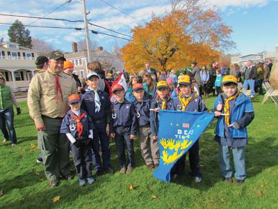 Veteran's Day 2013
The Tri-Town honored veterans on Monday with moving programs. In Marion, the parade included Cub Scout Pack 32, Master of Ceremonies Joe Napoli, and the Sippican School Band. In Mattpoisett, Daniel Mazzuca gave a speech that focused on what our country can do for veterans in need of jobs, housing, and mental health services. The Old Hammondtown School band and chorus provided strong performances. Photos by Joan Hartnet-Barry & Shawn Badgley.
