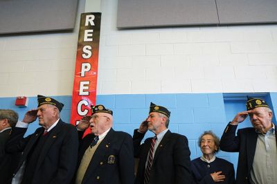 Veteran's Day 2013
The Tri-Town honored veterans on Monday with moving programs. In Marion, the parade included Cub Scout Pack 32, Master of Ceremonies Joe Napoli, and the Sippican School Band. In Mattpoisett, Daniel Mazzuca gave a speech that focused on what our country can do for veterans in need of jobs, housing, and mental health services. The Old Hammondtown School band and chorus provided strong performances. Photos by Joan Hartnet-Barry & Shawn Badgley.
