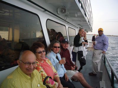 Memorial Cruise 
More than 100 people celebrated the life of Charles A.R. Pickles aboard the 85-foot MV Cuttyhunk during the annual Memorial Cruise on Saturday night. The event’s proceeds fund scholarships for Community Boating of New Bedford, which offers scholarships to children who want to learn how to sail. Photo by Joan Hartnett-Barry
