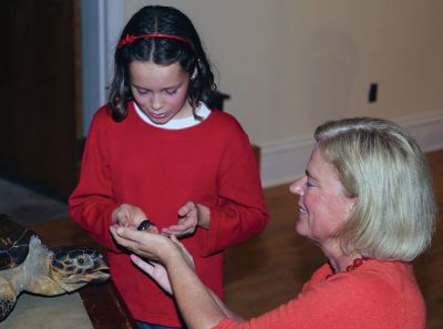 Marion Natural History Museum
The Marion Natural History Museum’s afterschool group enjoyed a wonderful program about sea turtles of Buzzards Bay last Wednesday. During the program the students had a chance to view videos of hatchling turtles, learn a little about sea turtle biology, and handle some live terrapins. We wish to thank Don Lewis and Sue Weber Nourse for providing this exciting program. Photos courtesy Turtle Journal.
