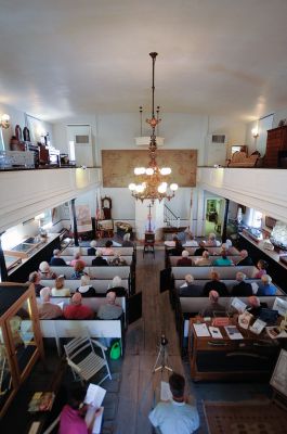 Mattapoisett Historical Society 
The Mattapoisett Historical Society held its 55th Annual Meeting on Sunday afternoon at the Museum and Carriage House, honoring outgoing President and Town Historian Seth Mendell in a ceremony that included the announcement of an endowment fund named for him. New President Jennifer McIntire presented Mendell with an award. Photos by Felix Perez and Marilou Newell.
