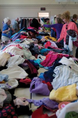 Rummage Sale!
There were lots of little treasures to choose from when the Mattapoisett Congregational Church held their annual rummage sale on Saturday, May 15, 2010. Items for sale included clothing, books and decorative items. Photo by Felix Perez.
