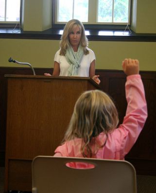 Author Krista Russell
Author Krista Russell, a Mattapoisett native, signed and read from her young adult novel Chasing the Nightbird on Thursday at the Mattapoisett Free Public Library. Russell took questions from an eager audience of all ages, just hours before she would receive a Massachusetts Book Award in New Bedford. Photos by Shawn Badgley. 
