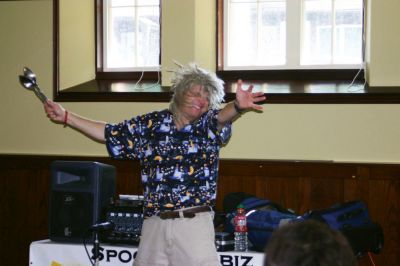 Spoon Man
Children enjoyed the musical stylings of Jim Cruise, a.k.a. Spoon Man, on July 28 at the Mattapoisett Free Library. Photo by Anne OBrien-Kakley
