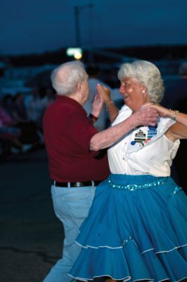 Square Dancing
It was good, ol fashioned, square-dancin fun at the Mattapoisett gazebo on July 10, 2010. As the sun set over Mattapoisett harbor, the Wareham Swingers dance group held a free, all-ages square dancing session. Photo by Felix Perez.
