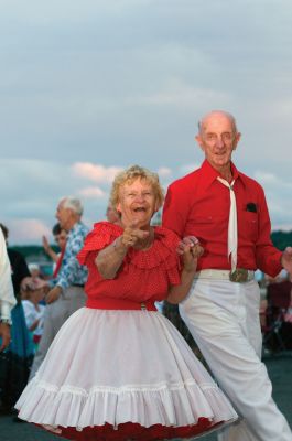 Square Dancing
It was good, ol fashioned, square-dancin fun at the Mattapoisett gazebo on July 10, 2010. As the sun set over Mattapoisett harbor, the Wareham Swingers dance group held a free, all-ages square dancing session. Photo by Felix Perez.
