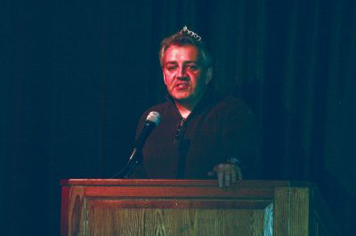 We've Got Talent
ORR Drama Club Director emcees at the first annual high school Talent Show on January 14. Mr. Sardinha donned a tiara because - why not? Photo by Anne OBrien-Kakley.
