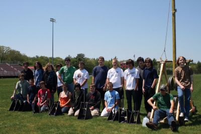 Trebuchet Time
Senior Carl Dias and freshman Callum McLaughlin from Old Rochester Regional High Schools engineering class constructed this large working trebuchet with guidance from their teacher Tom Norris. The trebuchet was tested in the football fields with gallons of water, a rock and a watermelon. Delightful throwing and smashing ensued. Photo by Anne OBrien-Kakley.
