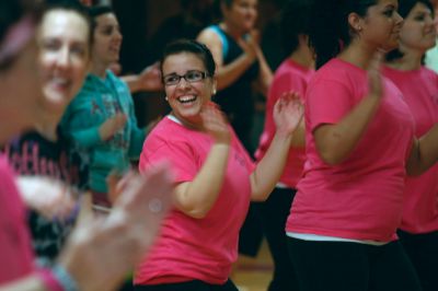 Zumbathon
The ORR high school gymnasium was alive with music and movement on Sunday, April 11, 2010, when dancers took to the floor for a good cause. For a $30 contribution, participants could Zumba for three hours, and the proceeds of the Zumbathon went to Compassionate Care for ALS in Falmouth, a non-profit organization that provides equipment and support to families affected by ALS. The Zumbathon was in honor of Jeffrey Lawrence, a 47-year-old man living with ALS (Amyotrophic lateral sclerosis).
