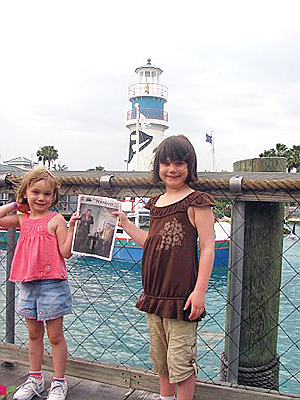 Seeing Sea World
Jillian and Lauren Craig pose with The Wanderer at Sea World in Orlando, FL during a recent family trip. (Photo by Melissa Craig). (06/26/08 issue)
