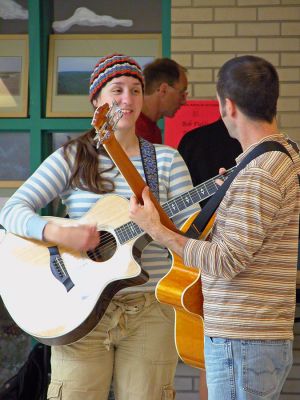 Sippican Arts in Action
A weeklong fund-raising effort at Sippican School in Marion concluded with the Second Annual Arts in Action event on Saturday, April 28. Artists, musicians and creative people of all types were on hand to provide a sampling of their talents in an effort to raise money for the school's library. (Photo by Robert Chiarito).
