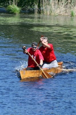 Rowing on the River
Tommy Allen and Robert Allen, both of Mattapoisett, make their way down the Mattapoisett River in the 2008 running of the Rochester Memorial Day Boat Race held on Monday, May 26, 2008. (Photo by Kenneth J. Souza).
