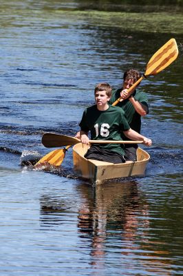 Rowing on the River
Alex Buckley and Matt Buckley, both of Mattapoisett, took first place in the Parent-Child Division in the 2008 running of the Rochester Memorial Day Boat Race held on Monday, May 26, 2008. (Photo by Kenneth J. Souza).
