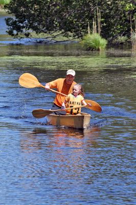 Rowing on the River
Martha MacGregor and Danny MacGregor, both of Rochester, make their way down the Mattapoisett River in the 2008 running of the Rochester Memorial Day Boat Race held on Monday, May 26, 2008. (Photo by Kenneth J. Souza).
