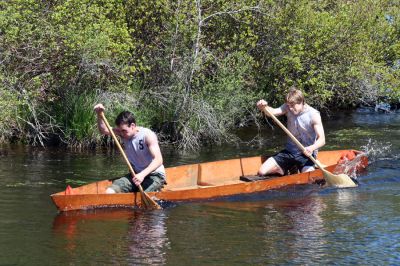 Rowing on the River
Ian MacGregor of Rochester and Ian Donaghy of New Bedford finished third overall in the 2008 running of the Rochester Memorial Day Boat Race held on Monday, May 26, 2008. (Photo by Kenneth J. Souza).
