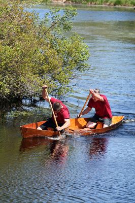 Rowing on the River
William D. Watling III and William D. Watling Jr., both of Rochester, make their way down the Mattapoisett River in the 2008 running of the Rochester Memorial Day Boat Race held on Monday, May 26, 2008. (Photo by Kenneth J. Souza).
