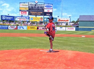 PawSox Boy of Summer
On July 24, 2005, Chris Carando of Mattapoisett threw out the first pitch at the Pawtucket Red Sox (PawSox) game at McCoy Stadium in Pawtucket, RI.

