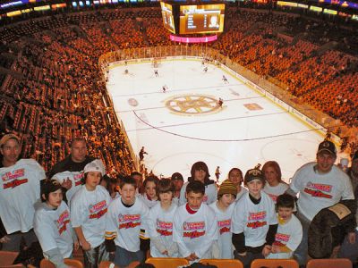 Bruins Bound
Dunkin' Donuts' "KidZone" at the Boston Bruins game on February 10: top, from left: Dave Worrick (Plymouth), Ray Studley (Barnstable), Paul Gogren (Mattapoisett), Madison Gogren (Mattapoisett), Paul Labonte (Acushuet), Quinn Indiu (Acushuet), Kim Gogren (Mattapoisett), Joanne Crossen (Cotuit); bottom: Travis Womak (Plymouth), Landon Gogren (Mattapoisett), Jake Womak (Plymouth), Taylor Labante (Marion), Jacob Studley (Barnstable), Zakary Labonte (Marion), Arden Gogren (Mattapoisett), Haett Labonte (Marion).
