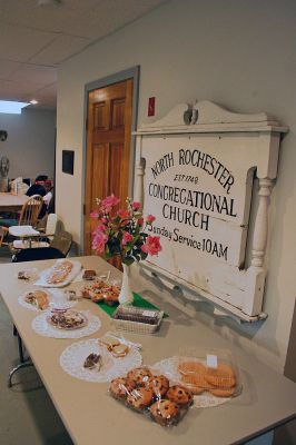 Chocolate Festival
Tri-Town Chocolate lovers were invited to feed their sweet tooths at the North Rochester Congregational Church's Annual Chocolate Festival on Saturday, April 4. Proceeds from the event will go towards restoring the church sanctuary, which was recently added to the National Register of Historicla Places. (Photo by Robert Chiarito)
