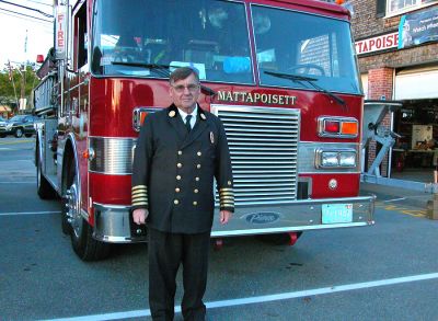 Chief Scott to Retire
Mattapoisett Fire Chief Ronald Scott announced his intention to retire after many years of service with the Fire Department and 16 years as Fire Chief during the Mattapoisett Selectmen's meeting this week. Deputy Fire Chief Andrew Murray has been appointed Interim Chief until a permanent, full-time replacement for Chief Scott is hired. (Wanderer file photo).
