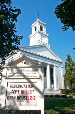 Church Resurrected
The historic 163-year-old Mattapoisett Congregational Church recently completed a summer-long renovation project and will hold a formal rededication ceremony and open house on Sunday, September 18. The rededication ceremony will take place at 10:00 am while the open house will run from 12:00 noon to 2:00 pm on Sunday. (Photo by Kenneth J. Souza).
