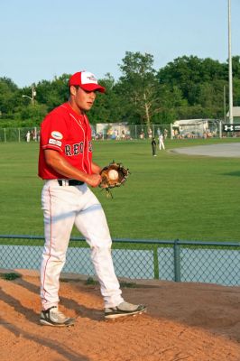 All-Stars Shine
Nick Cassavechia of the Yarmouth-Dennis Red Sox and a member of the East Division All-Star Reserve Team warms up in the bullpen during the 2007 Cape Cod League All-Star Game held on Saturday, July 28 at Spillane Field in Wareham. Nick went on to take the win, 3-2, against the West Division All-Stars during a capacity game. (Photo by Robert Chiarito).
