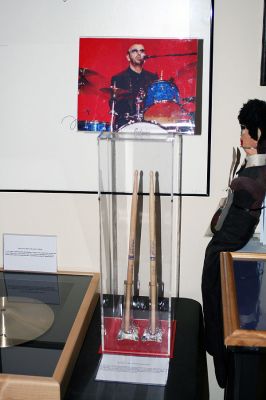 Beatlemania!
A pair of drumsticks used by Ringo Starr is among the many unique collectible items that Jim Cushman of Mattapoisett has amassed over the years. (Photo by Kenneth J. Souza).
