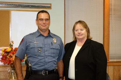 Police Promotion
Mattapoisett Police Officer Anthony Days poses with Police Chief Mary Lyons. Officer Days was recently promoted to the rank of sergeant with the Mattapoisett Police Department. (Photo by Kenneth J. Souza).
