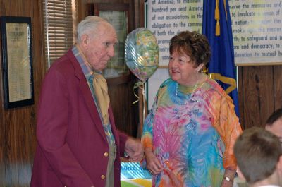 Fun for Finleys
Friends and family gathered on Sunday, April 1 at the American Legion Hall in Mattapoisett to celebrate a combined 170 years of birthdays. About 80 people filled the hall to honor one of the towns most beloved couples, Don and Hope Finley. Don will turn 90 in May and Hope just turned 80 last month. (Photo by Robert Chiarito).
