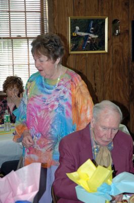 Fun for Finleys
Friends and family gathered on Sunday, April 1 at the American Legion Hall in Mattapoisett to celebrate a combined 170 years of birthdays. About 80 people filled the hall to honor one of the towns most beloved couples, Don and Hope Finley. Don will turn 90 in May and Hope just turned 80 last month. (Photo by Robert Chiarito).
