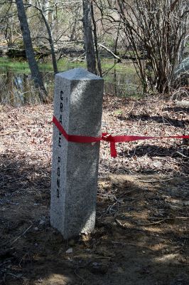 Saving Grace
The Mattapoisett Land Trust (MLT) formally dedicated the Grace Pond property located at the southern end of Bowman Road on Saturday, April 26, 2008. The pond and the surrounding nine acres were acquired from Abel and Libania Grace in December, 2006 and will help support environmental diversification in the 178 acres that the MLT owns extending from the Martocci Preserve on Marion Road to the MLT property on Aucoot Road. (Photo by Robert Chiarito).
