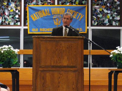 Honor Guard
William Curtis Frantz, the guest speaker at ORR's 2009 National Honor Society Induction Ceremony. (Photo by Olivia Mello)
